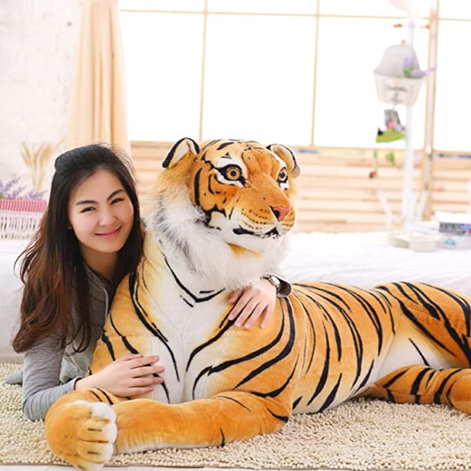 新しい季節 添い寝 もこもこ 可愛い タイガー縫い包み 抱きまくら 抱き枕 柔らかい タイガーおもちゃ イエロー 動物ぬいぐるみ
