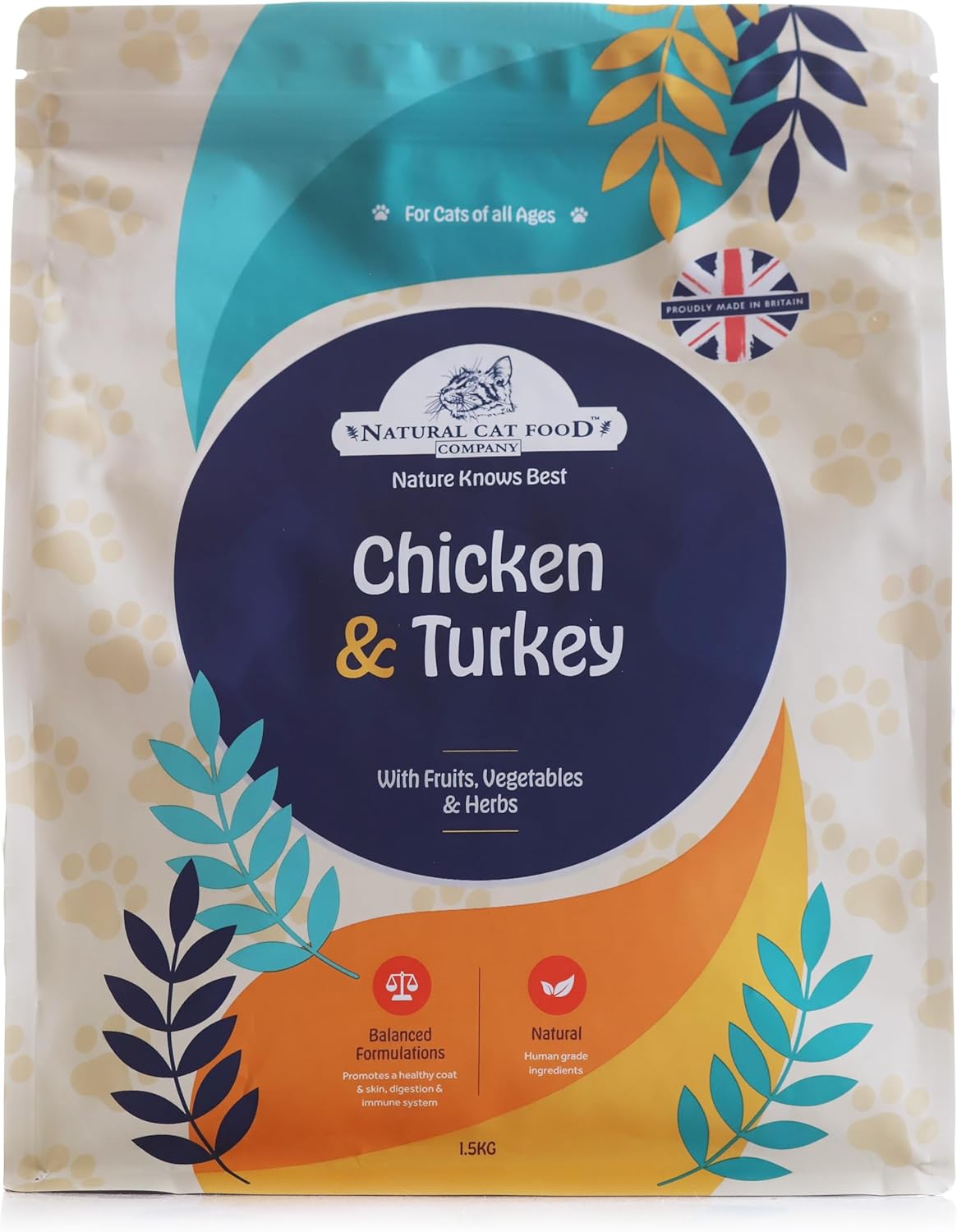 アランズ ナチュラル キャットフード チキン&ターキー（1.5kg）全猫種 全年齢 対応 グレインフリー【着色料・香料不使用】NCF