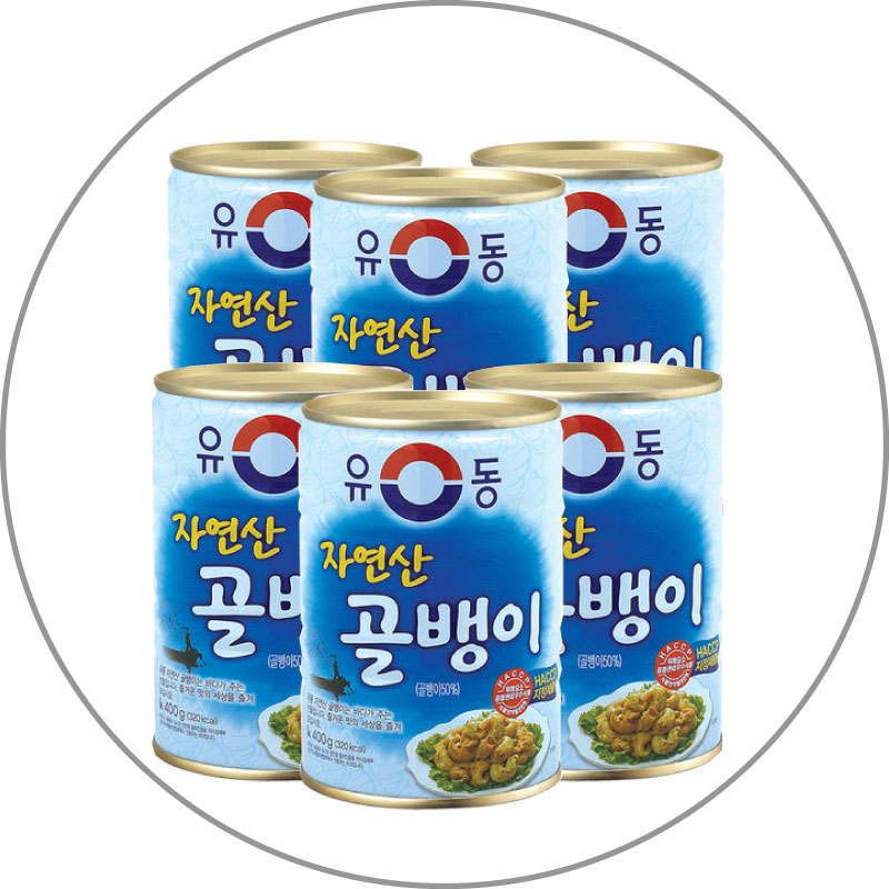 ユドン　自然産つぶ貝缶詰 (400g)　6個