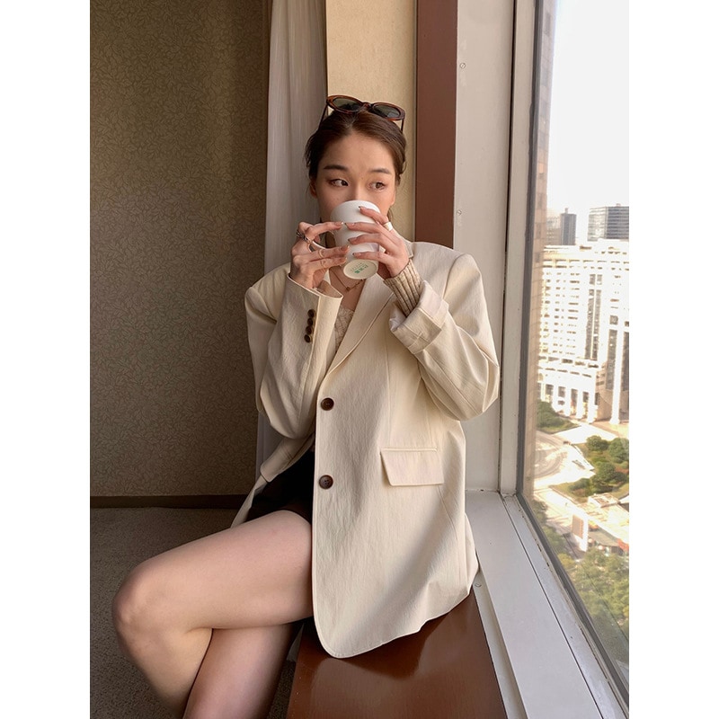 韓国風シンプルスーツジャケットカジュアルラペルトップ女性用 A4080 6,023円