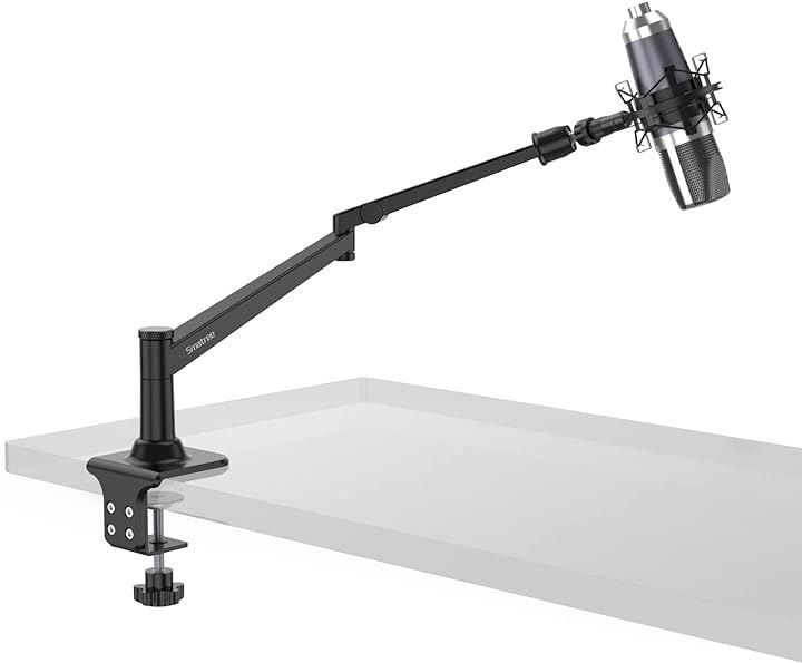 ショックマウント付きマイクアーム HyperX SoloCast/Hyperx QuadCast/HyperX Sなどマイクロホンにご対応でき マイクロホアームスタンド( ブラック)