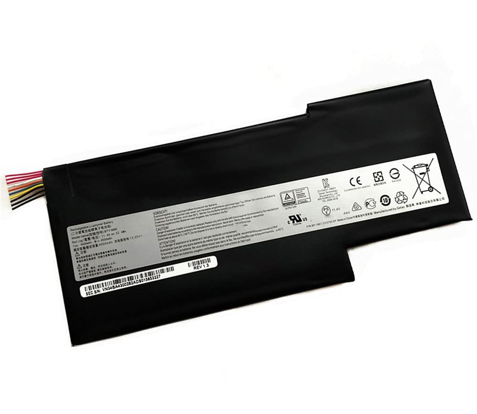 BTY-M6K バッテリー BTY-M6K 電池 52.4Wh/4500mAh 兼用 MSI MS-16K3 gs63vr7rg GF75 GF63 BTY-M6K 交換用のバッテリー dc909-A