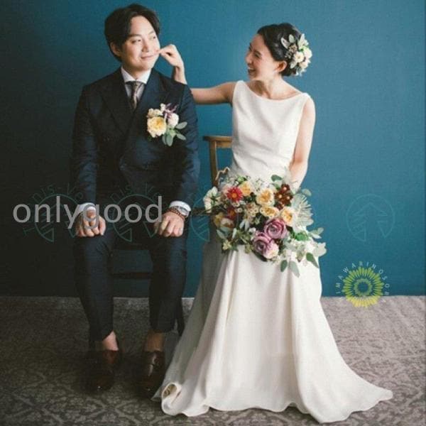 ウェドレス 結婚式 二次会 ホワイト 花嫁 白 ロング丈ドレス 披露宴 シン 前撮り ウエドレス Aラインドレス 袖なし ブライダル