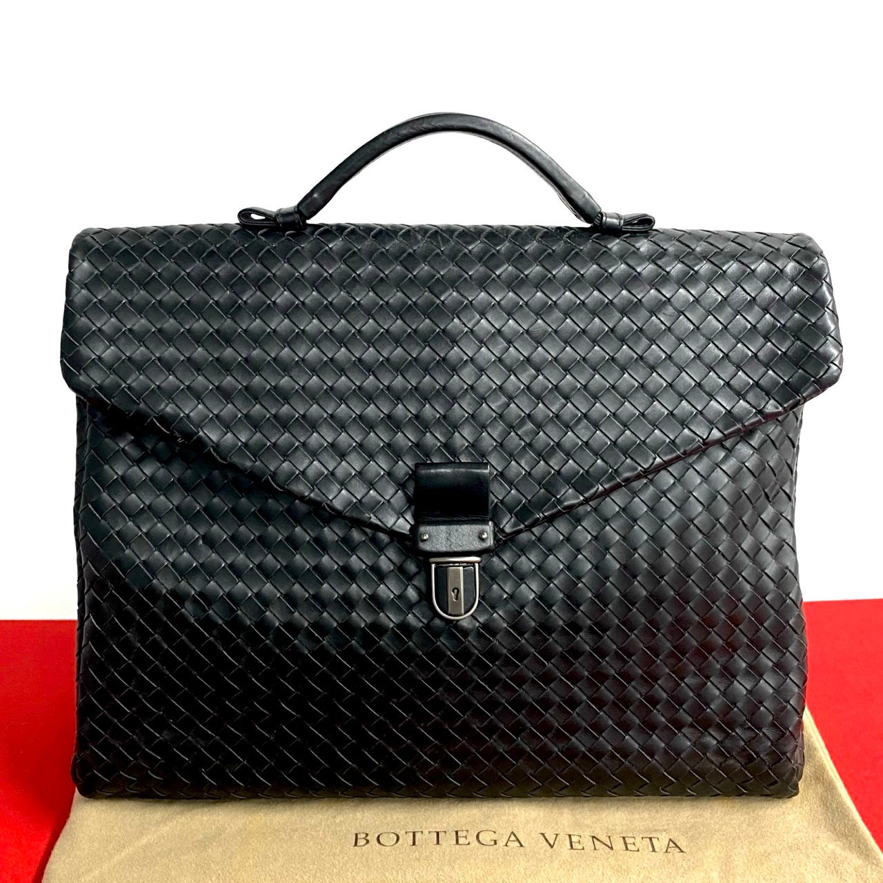 イントレチャートビジネスバッグ レザー ブラック 72710