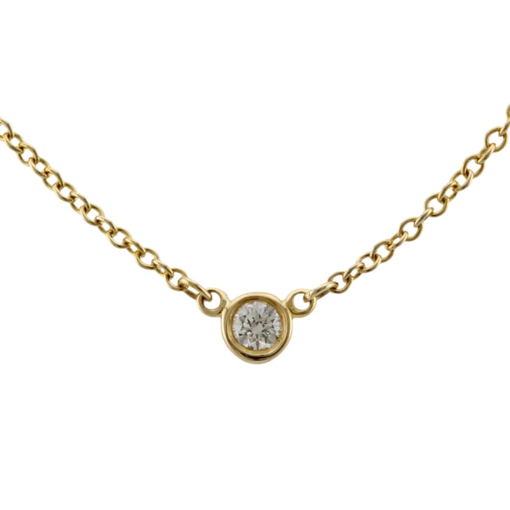 ティファニー バイザヤード 約0.05ct ネックレス 18金 K18イエローゴールド ダイヤモンド TIFFANY&Co. 中古 美品