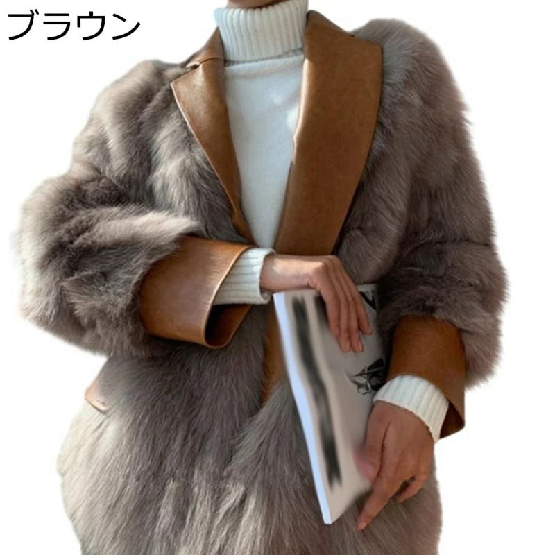 ファージャケット レディース 毛皮ジャケット ファーコート フェイクファーコート 毛足長い 秋 冬服 ショート丈 毛皮のコート 保温性 よい手触り 防寒着 ボアジャケット 毛皮一体 羽織り 服