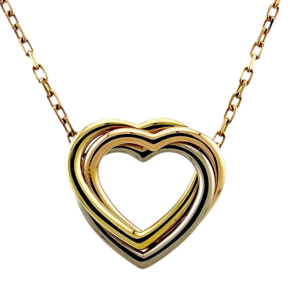 カルティエ トリニティハート ネックレス 18金 K18イエローゴールド CARTIER 中古 美品