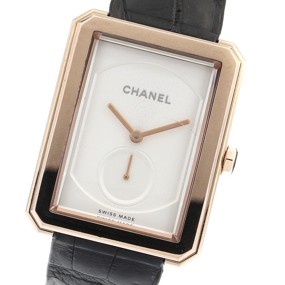 シャネル CHANEL H4315 ボーイフレンド 18Kベージュゴールド デイト 手巻き ボーイズ 保証書付き_884421【中古】