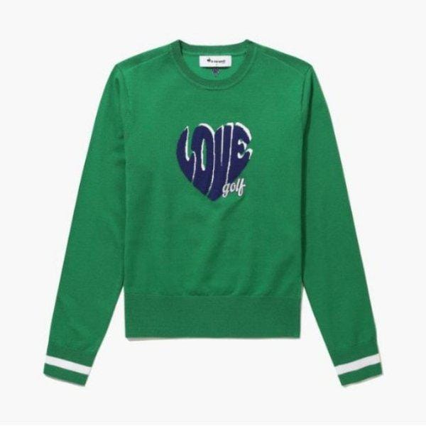 ゴルフTシャツ KQF GQ122LKP11-PUGR 女性 ワンポイント ラウンド セーター PUTTING GREEN