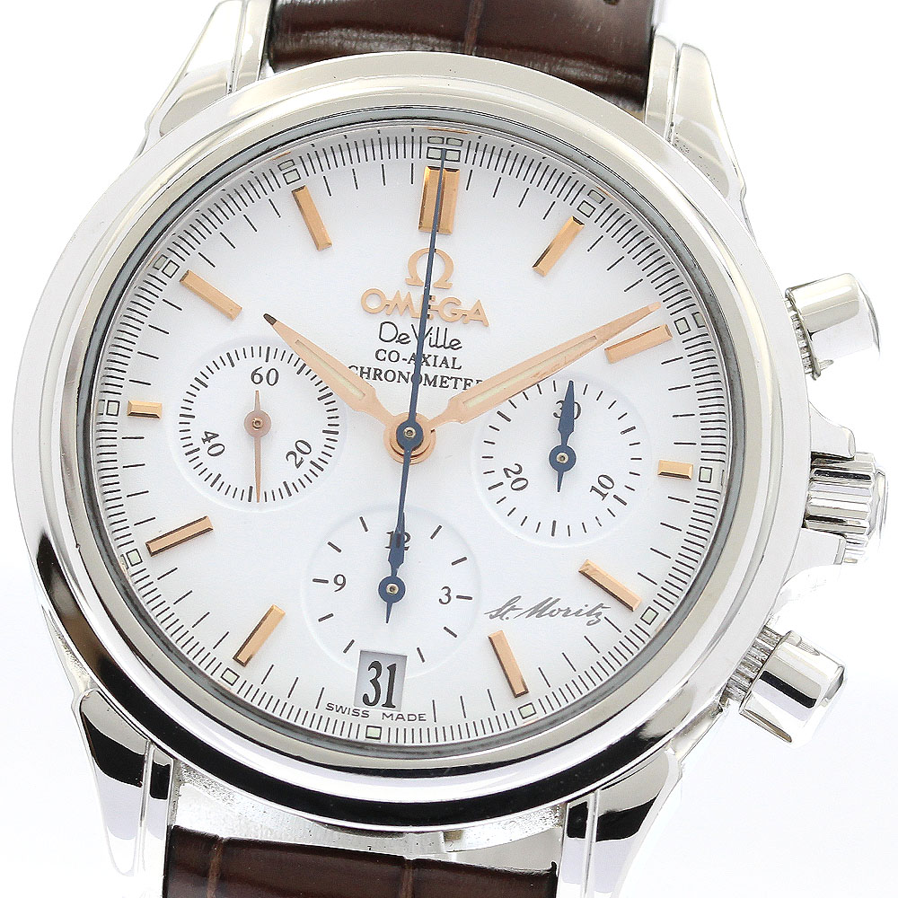 オメガ OMEGA 4873.20.32 デビル コーアクシャル クロノグラフ 自動巻き メンズ 箱・保証書付き_890284【中古】