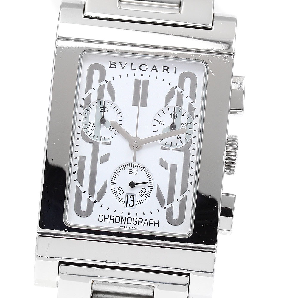 ブルガリ BVLGARI RTC49S レッタンゴロ デイト クロノグラフ クォーツ メンズ _902234【中古】