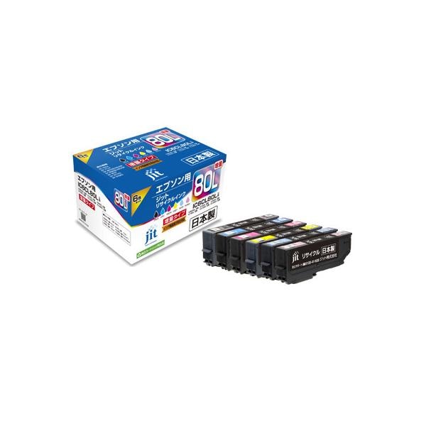 インクカートリッジ ブラザー brother 互換品 IC6CL80L 4色パック プリンター コピー機 リサイクル ジット JIT-AE80L6P
