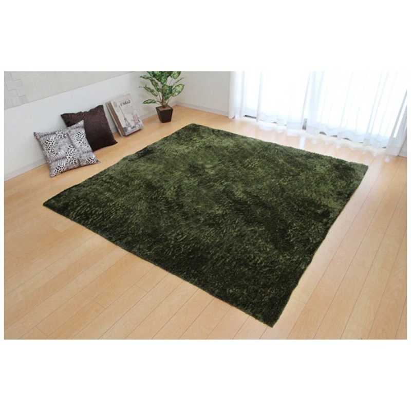 イケヒコ　ラグ シャギー調 (ラルジュ) (約200×300cm/グリーン) 8,299円