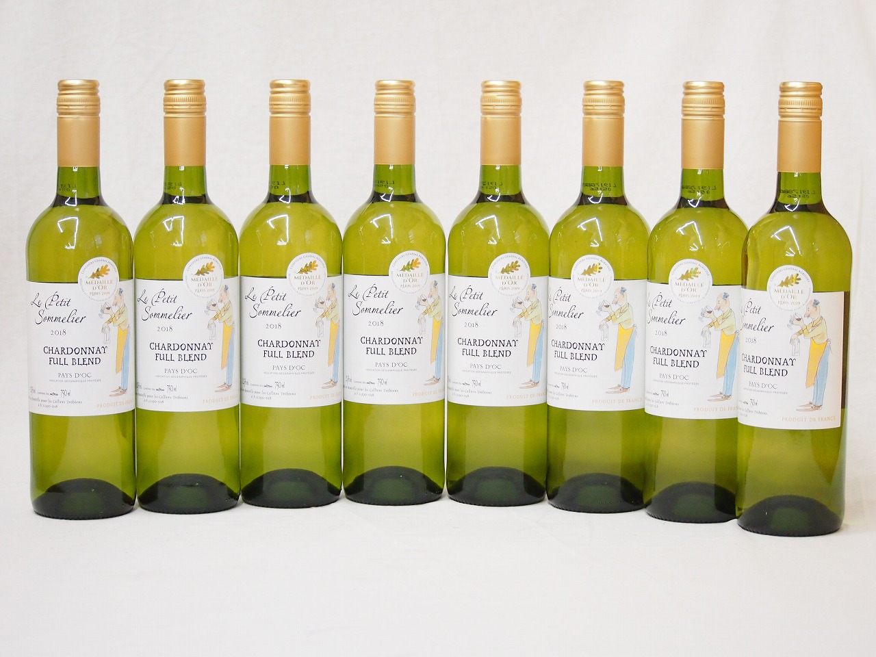 8本セットフランス金賞白ワイン ル プティソムリエシャルドネ2019年 やや辛口 750ml8本