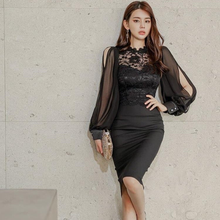 「LINGQIAO」【無.料】【新入荷·韓系·上品】【急速出荷！】イブニングドレス パーティードレス セクシー スリット ワンピース 二次会 結婚式 成人式 お呼ばれ 披露宴 33
