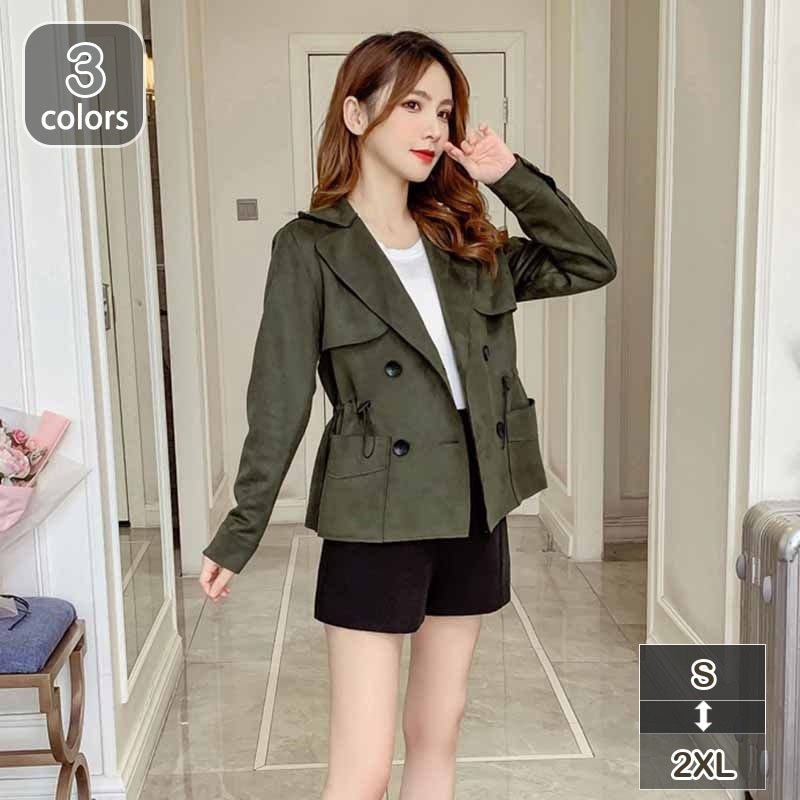 トレンチコート レディース OL 着痩せ 長袖 ブレザー フォーマル スーツジャケット 洋服 カジュアル 女性用 通勤 オフィス スリム 卒園式 就活 オシャレ 羽織り スプリング コート アウター