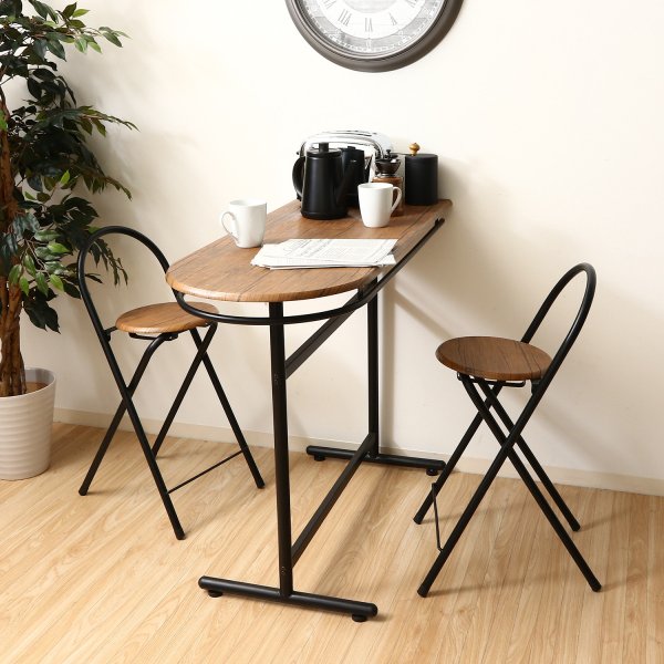 カウンター テーブル チェア 3点セット 13899 ブラウンブラック