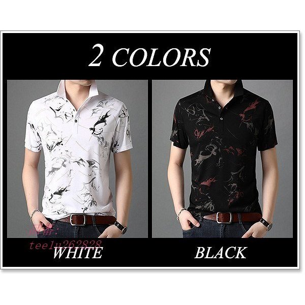 ポロシャツ 大人気定番商品 メンズ 半袖 40代 50代 柄 父の日 白 春 夏 黒 ブラック ホワイト ゴルフ 綿 おしゃれ 半袖ポロ カットソー