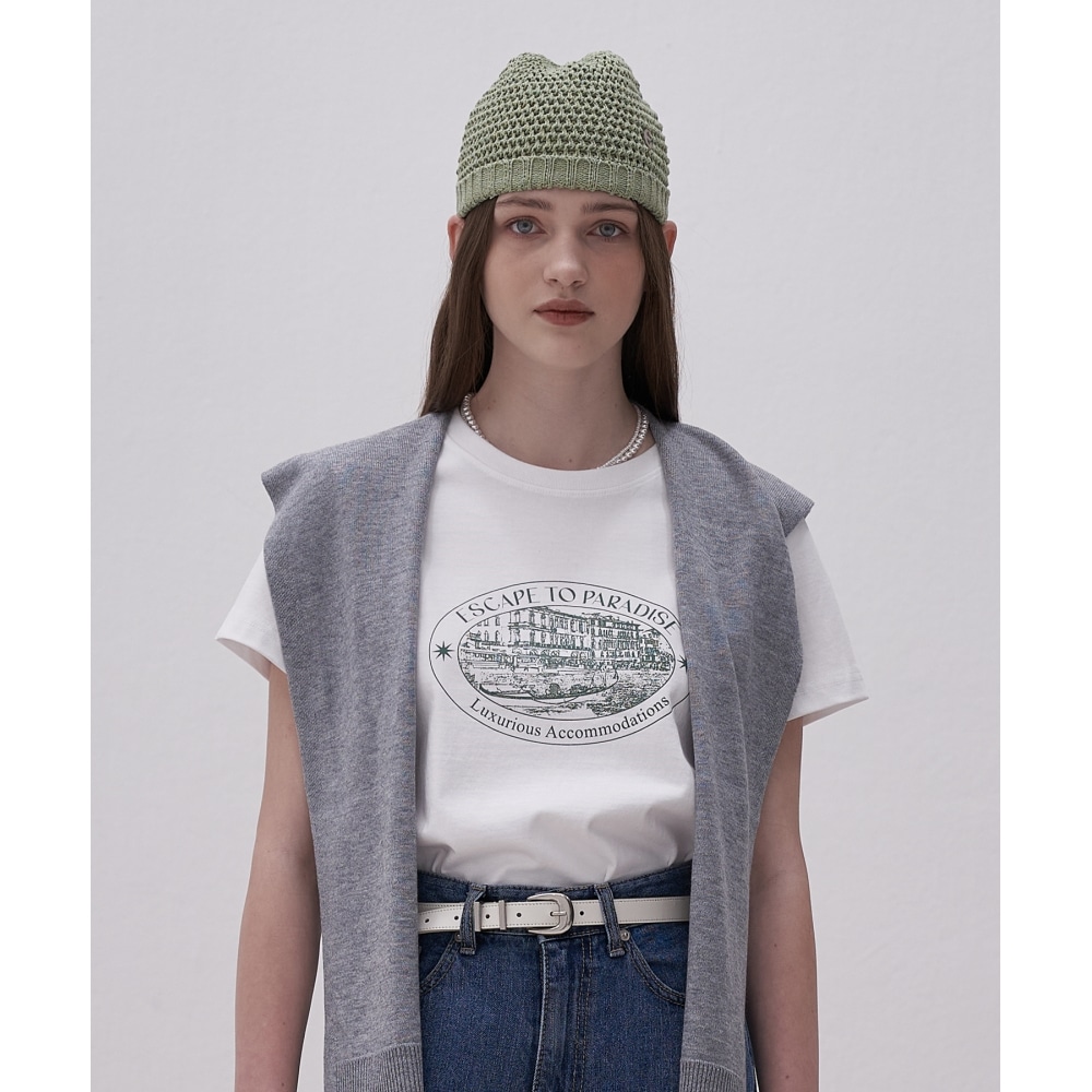 エリオティ リゾート ラインアート Ts_White