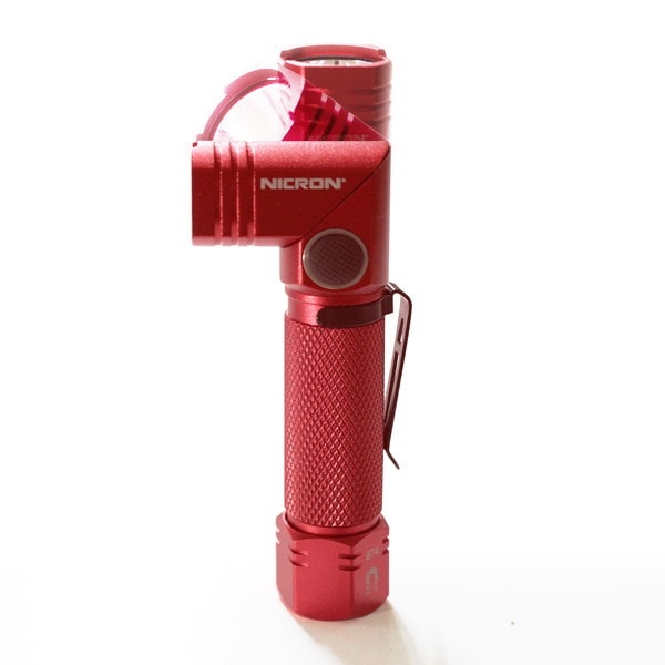 Nicron B74R レッド [首振りLEDライト 600lm 充電式]