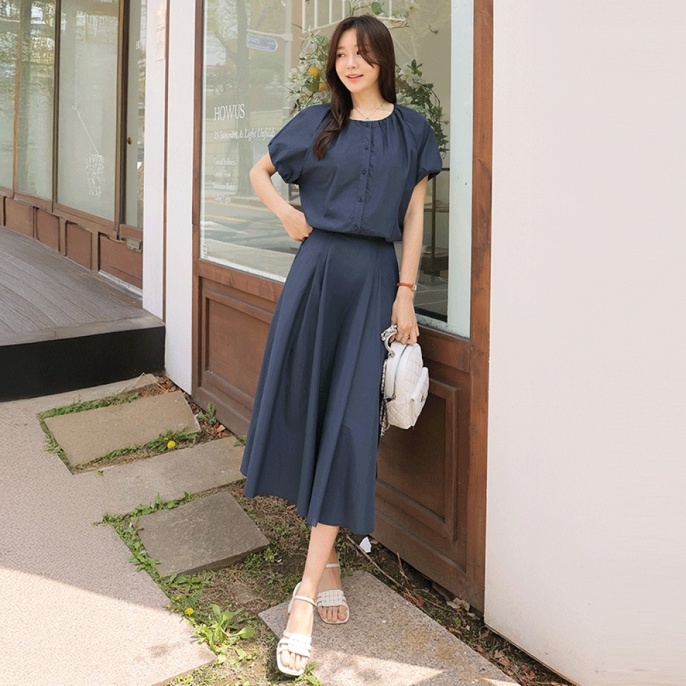 クリックアンドファニー ストリングブラウスフレアスカートセット モデル名