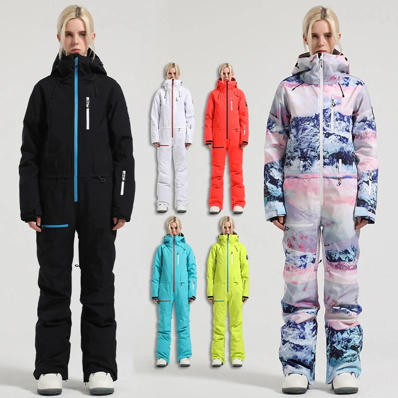 【急速出荷!】スノーボードウェア スノボウェア 無地 つなぎ スキーウェア 上下セット セットアップ レディース 韓国風 スノーボード ウェア 防風 防水 防寒着