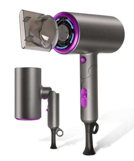 ドライヤー 大風量 【2025最新型】速乾 軽量 折り畳み式 高濃度マイナスイオン 1300W 恒温ヘアケア 2024新型 冷熱風 3段階風量調節 ノズル付き コンパクト 持ち運び便利 家庭用/寮用/