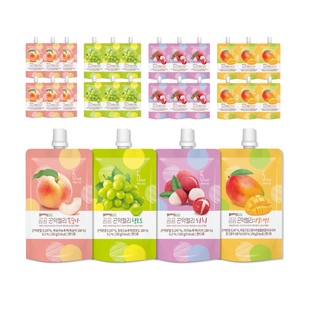 Konjac Jelly Fruits Package 4種 150g X 28個