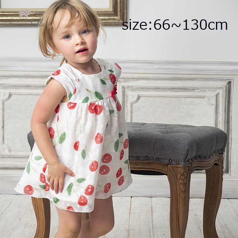 直輸入正規品dave and bella 66130cm ワンピース さくらんぼモチーフ リボン ホワイト 半袖 女の子 夏 5,394円