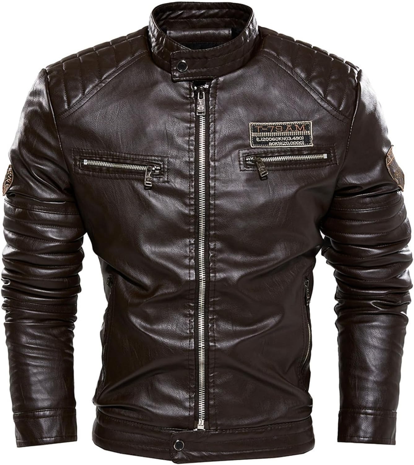 ライダースジャケット 革ジャン 裏ボア メンズ 立ち襟 スリム PUレザージャケット アウター お兄系 カッコイイ カジュアル 裏起毛 防寒着 バイクジャケット トップス 防風 秋冬 ブルゾン バイカ