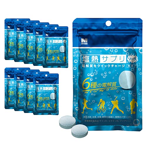 ミドリ安全 塩熱サプリ 電解質をクイックチャージ 乾いたカラダに塩分補給 ソーダ 30g （約24粒入/個包装なし） 10袋セット