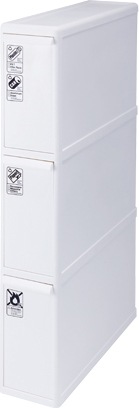 吉川国工業所 FBS-3 分別引き出しステーション スーパースリム3段 27L(ホワイト) FBS3ヨシカワクニ