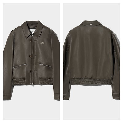 MUSINSA | SATUR Theo Vegan Leather Blouson Jacket Organic Black