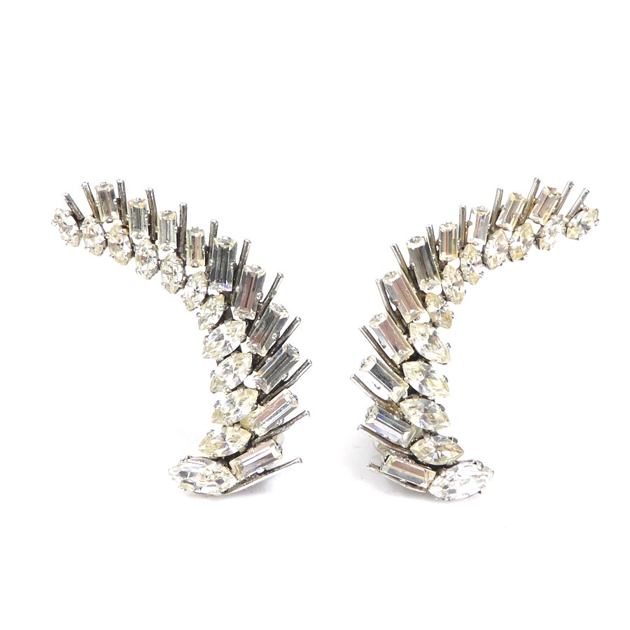 サンローラン SAINT LAURENT イヤリング メタル/ストーン シルバー レディース 56349a