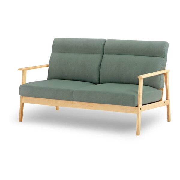 アーバン通商 木肘ソファ 3人掛け(コーデュロイ) AX-1820-3P-エバーグリーン メーカー直送