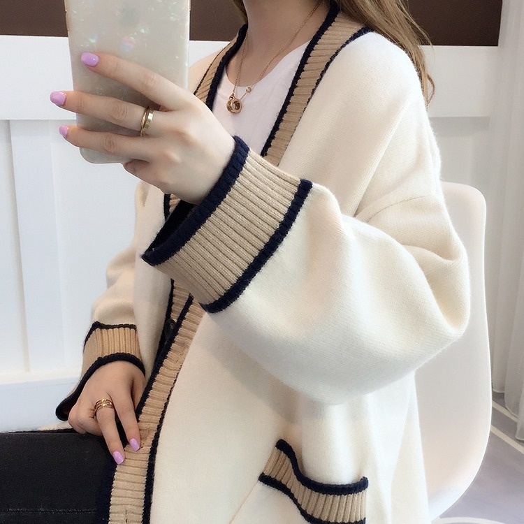 トップス カーディガン ニットカーディガン 長袖 前開き ボタン 深Vネック ミディアム丈 萌え袖 ポケット かわいい 大人可愛い きれいめ シンプル 上品 おしゃれ かっこいい カジュアル こなれ感カーディガン