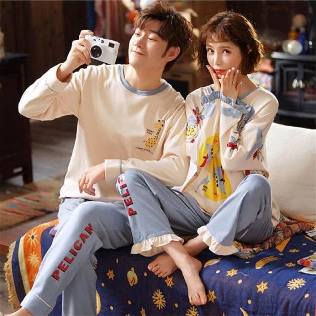 ペアパジャマ ルームウェア ペアルック カップル パジャマ レデイース メンズ 寝巻き 男女セット ナイトウェア お揃い 部屋着