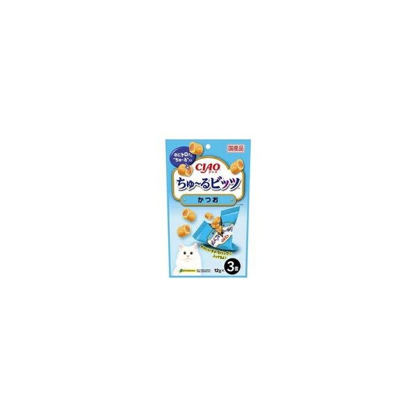【1ケース】【お取り寄せ対象品】チャオ ちゅーるビッツ かつお(12g×3袋入)[ちゅ～る] *48個