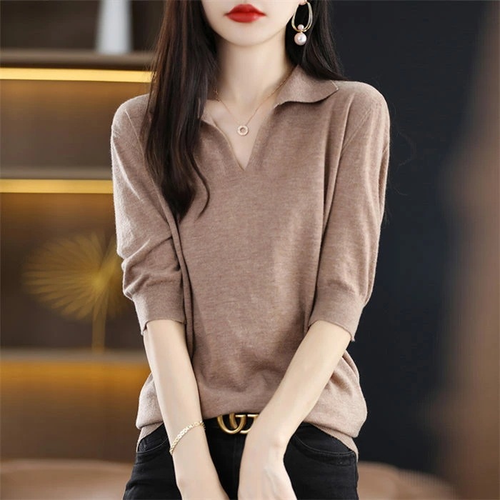 トップス レディース 長袖 WOOL ウール 薄手 Vネック 無地 オフィス 通勤 カットソー キレイめ 肌着 細見え効果あるリブニット 柔らかい ストレッチ性 シンプル 春 秋 温活 保温 暖かい 7,981円