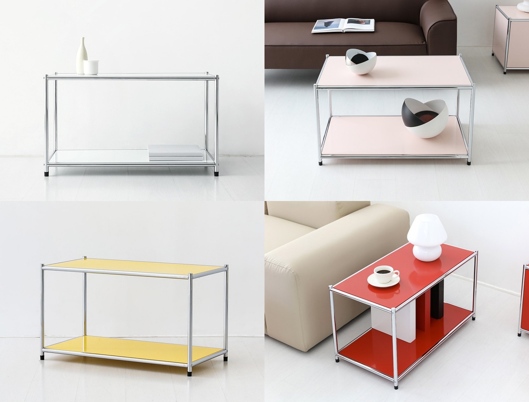 *韓国*スチール サイドテーブル 8色展開ラック付き 北欧風 軽量 おしゃれ家具【SIMPLIE BC258】