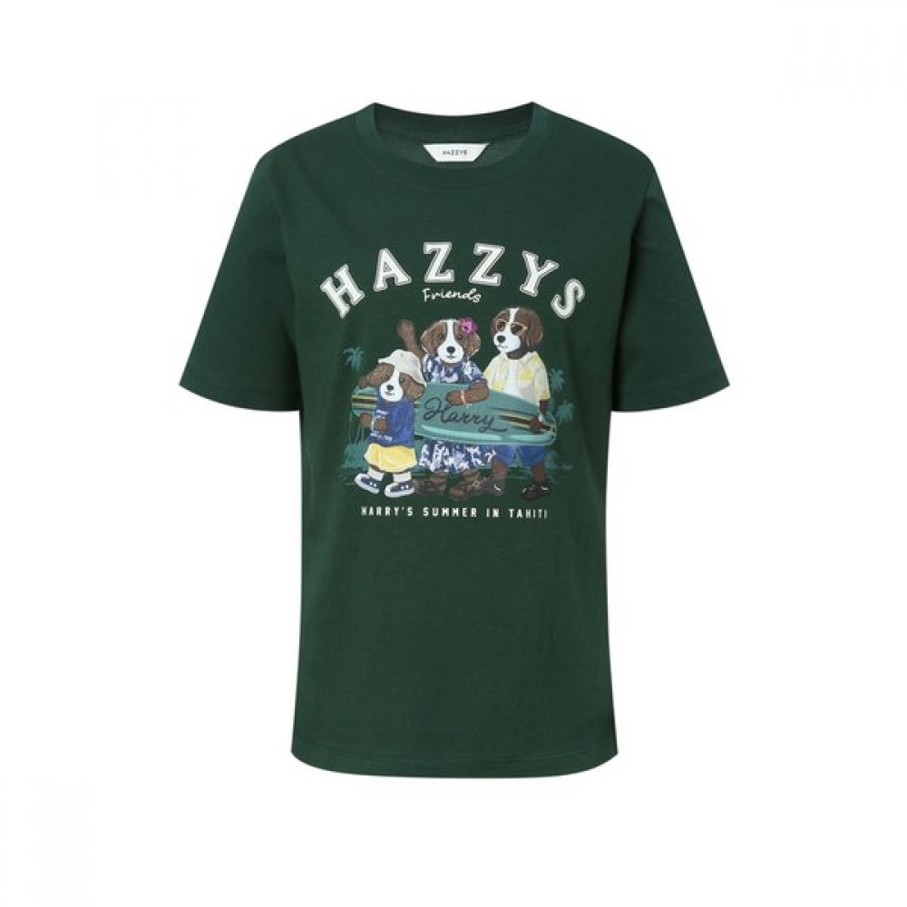 [25SS] [ハジーハリー] ファミリーハリーグラフィックTシャツグリーン HSTS5B207E2