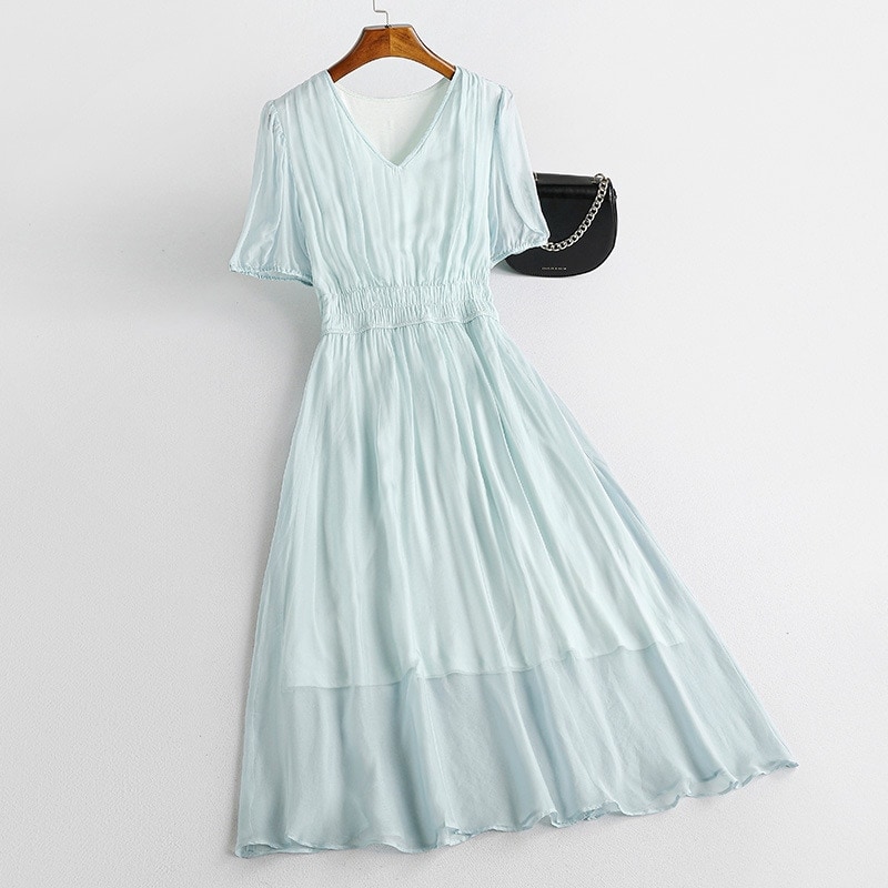 【急速出荷!】2025 新作 ワンピース 夏 半袖 長袖ワンピース ロングワンピース ロング シフォンワンピ ベアワンピ レースワンピ ドレス パーティードレス長い若々しい2025年の夏の桑のシルクド 7,494円