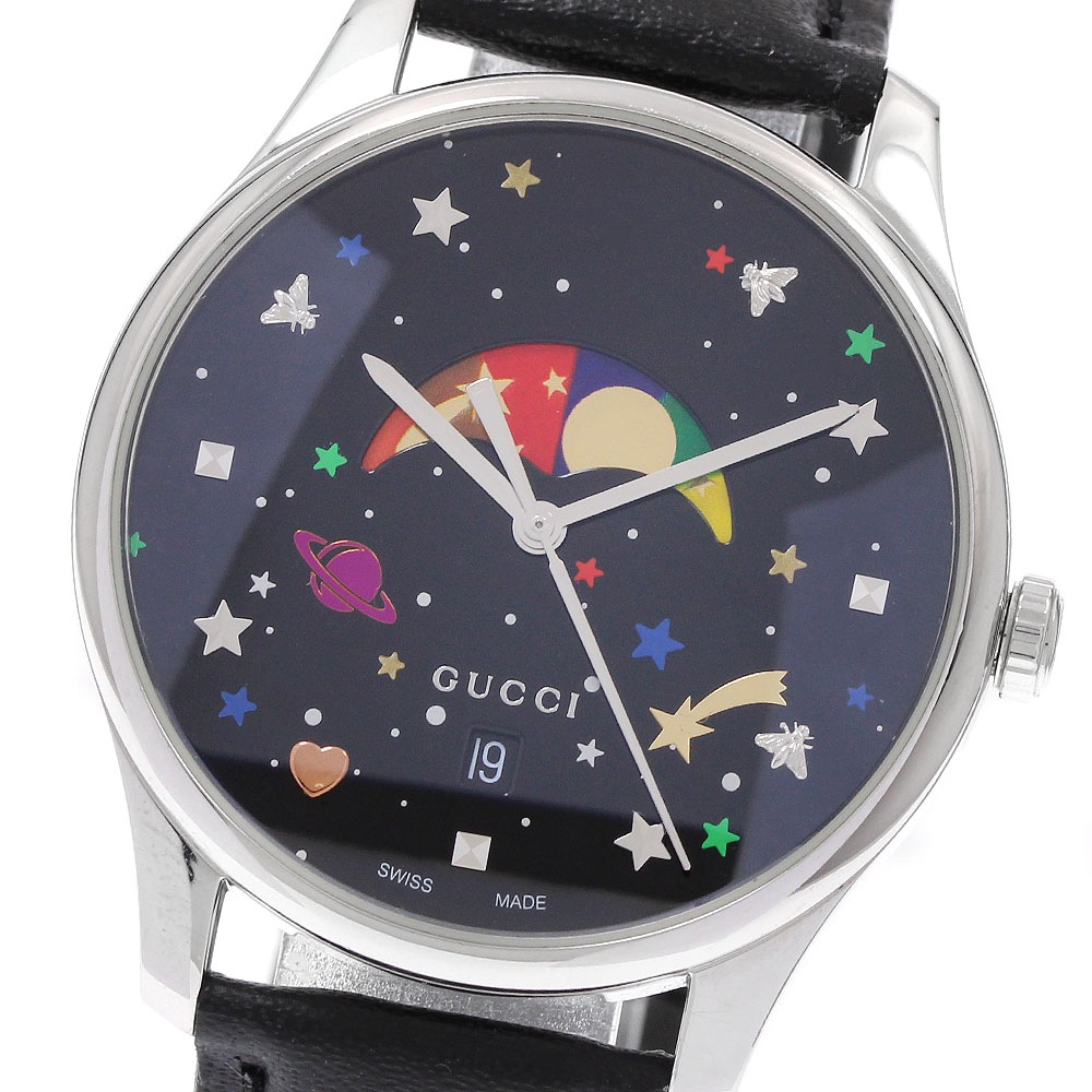 訳あり グッチ GUCCI 126.4/YA1264045 Gタイムレス ムーンフェイズ クォーツ レディース 箱・保証書付き_939817【中古】