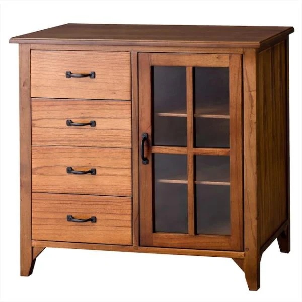 高級木材ミンディと黒アイアンのヴィンテージなミニキャビネット 北欧 インダストリアル ヴィンテージ 収納家具 黒 ブラック リビング 28,724円