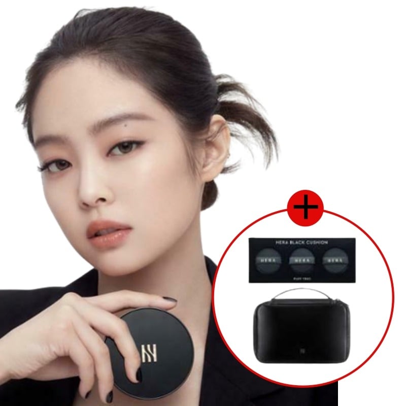 [ジェニPICK] ブラッククッション（本品15g+詰め替え15g） / パフ3枚セット&ポーチ先/着順贈呈/ 韓国コスメ