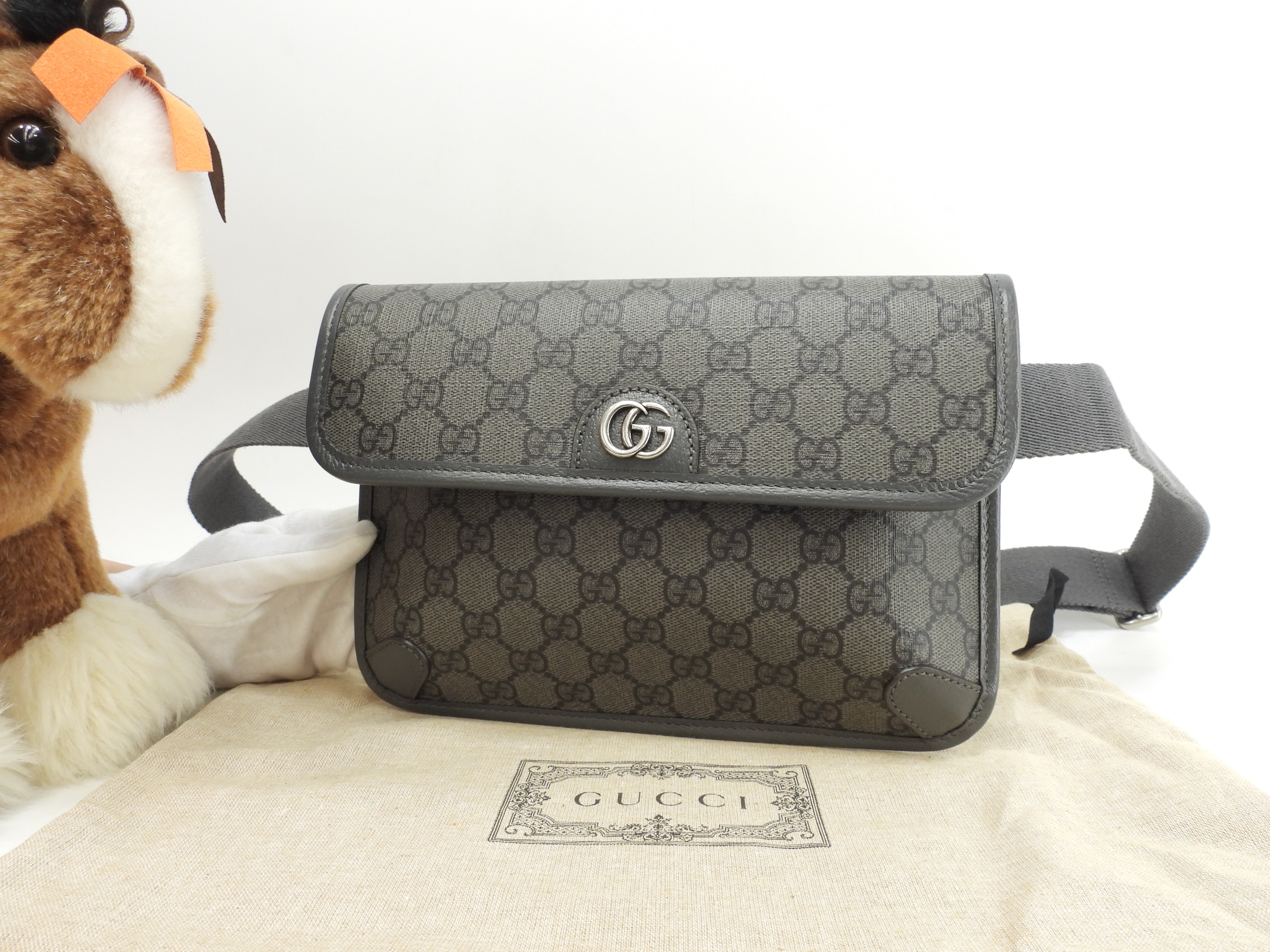 スモールベルトバッグ GGスプリーム オールド灰 ボディバッグ バムバッグ 新品同様@ 8