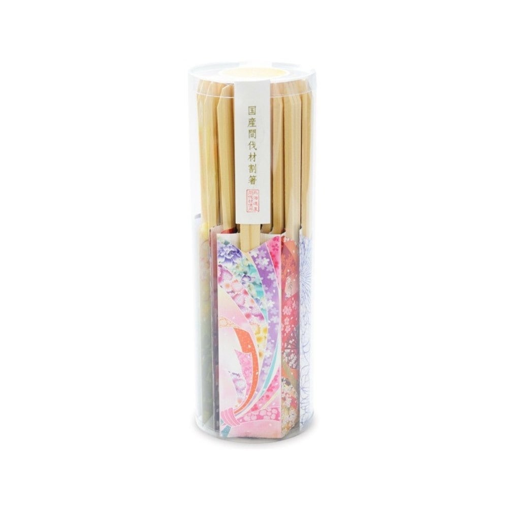 溝端紙工印刷　筒入り割箸　きもの　25膳×20個（500膳）【メーカー直送・代引き不可・時間指定不可・沖縄離島不可】