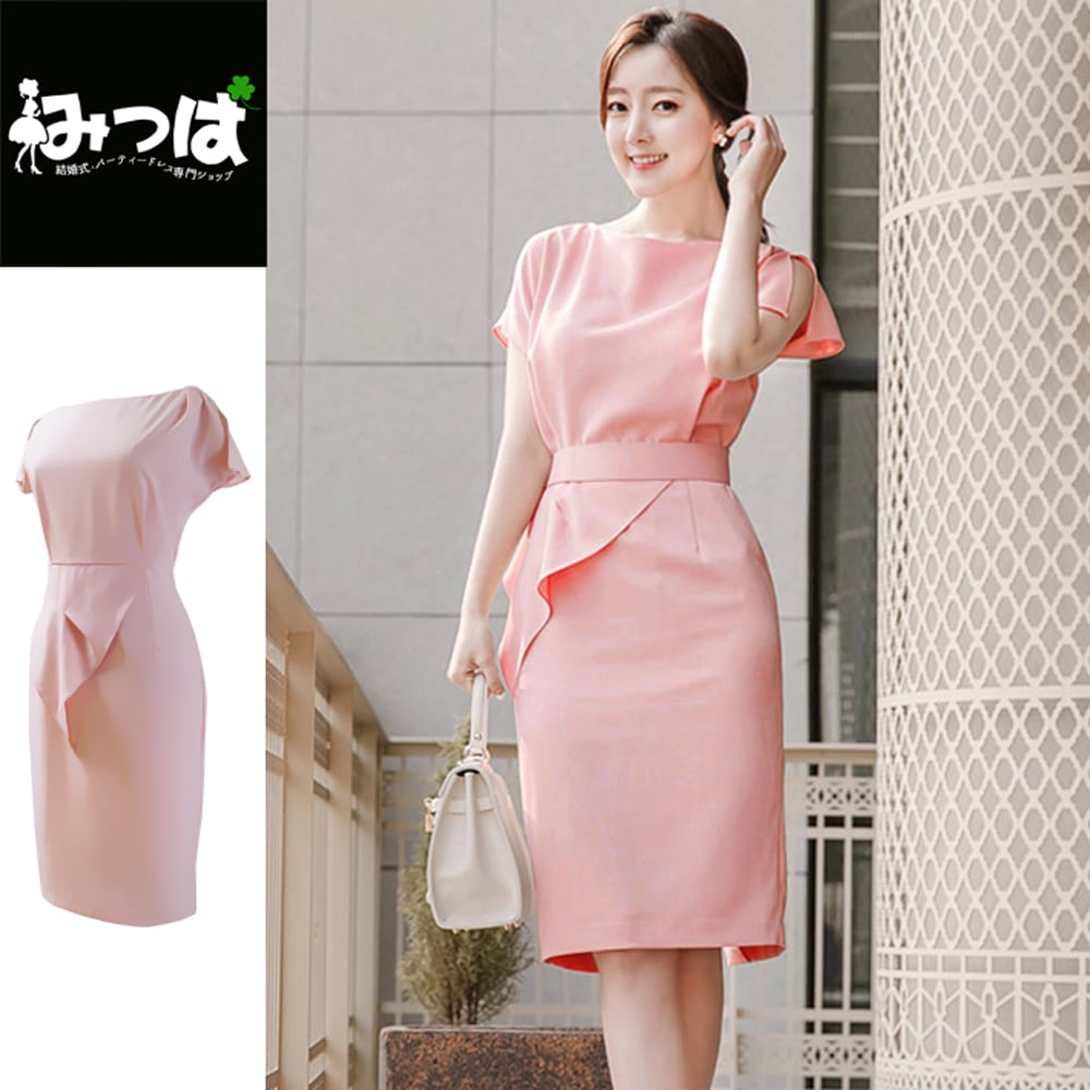 【送料無料国内発送】ライトピンクタイトドレスドレス パーティドレス ワンピース パーティードレス