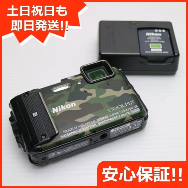 超美品 COOLPIX AW130 カムフラージュグリーン コンデジ Nikon 103