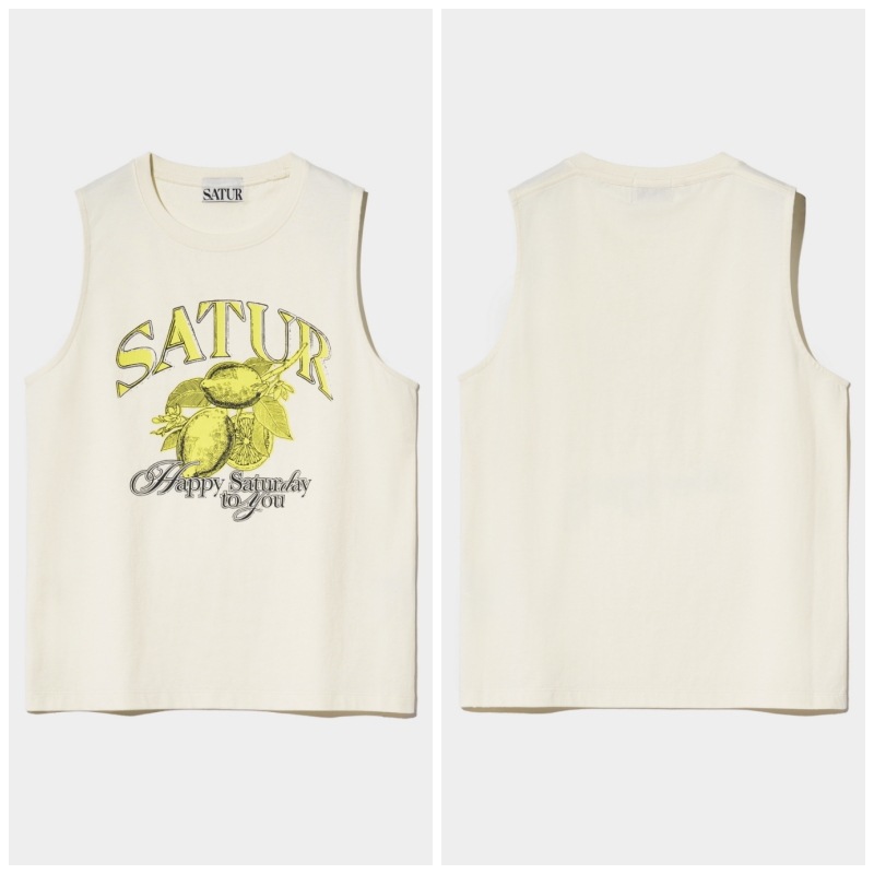 【SATUR】 (W) CITRON SUMMER GRAPHIC SLEEVELESS : RETRO IVORY